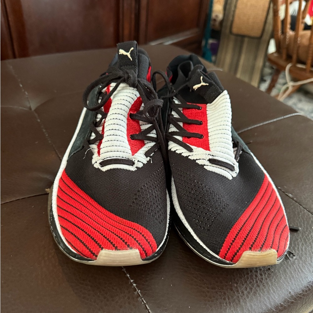 Puma  Black and Red Athletic Sneakers